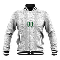 South Africa Indebe Yomhlaba Custom Baseball Jacket Ndebele Art White Edition