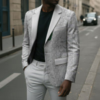 South Africa Indebe Yomhlaba Custom Blazer Ndebele Art White Edition