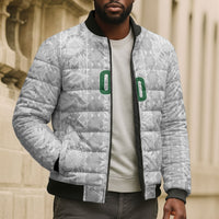 South Africa Indebe Yomhlaba Custom Bomber Puffer Jacket Ndebele Art White Edition