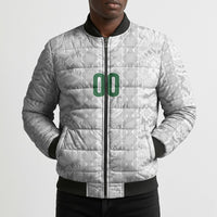 South Africa Indebe Yomhlaba Custom Bomber Puffer Jacket Ndebele Art White Edition