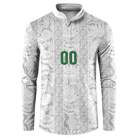 South Africa Indebe Yomhlaba Custom Button Sweatshirt Ndebele Art White Edition