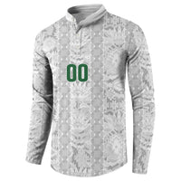 South Africa Indebe Yomhlaba Custom Button Sweatshirt Ndebele Art White Edition