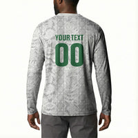 South Africa Indebe Yomhlaba Custom Button Sweatshirt Ndebele Art White Edition