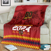 Red Campeon de Europa 2024 blanket with '00' and 'Your text' in gold