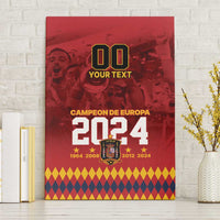 Red canvas wall art with '00 YOUR TEXT' and 'Campeon de Europa 2024' typography design