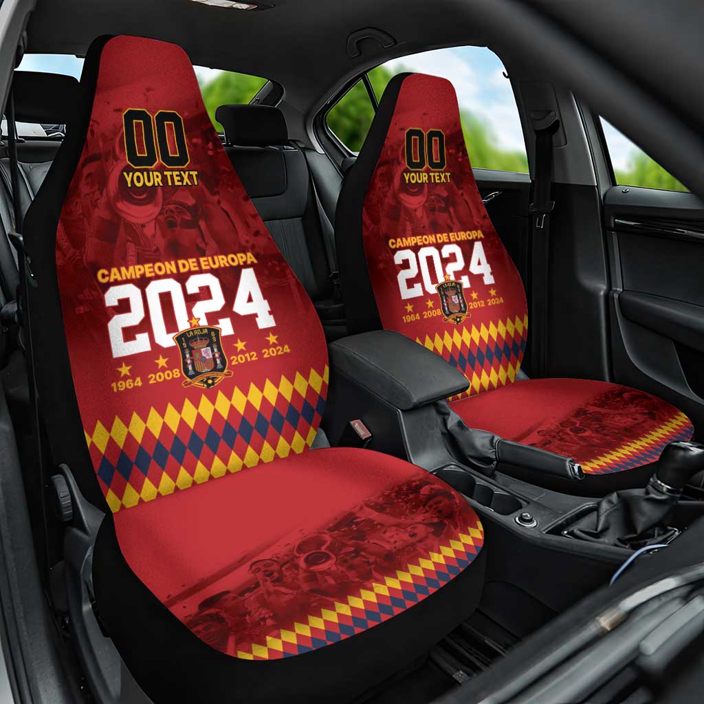 Custom Espana Campeon De Europa Car Seat Cover Spain History Champions LT9 - Wonder Print Shop