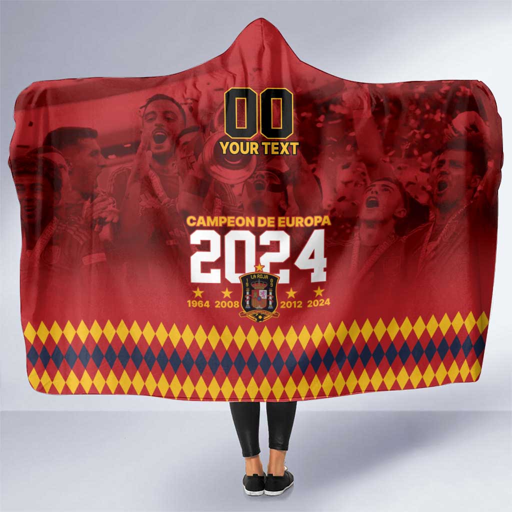 Custom Espana Campeon De Europa Hooded Blanket Spain History Champions