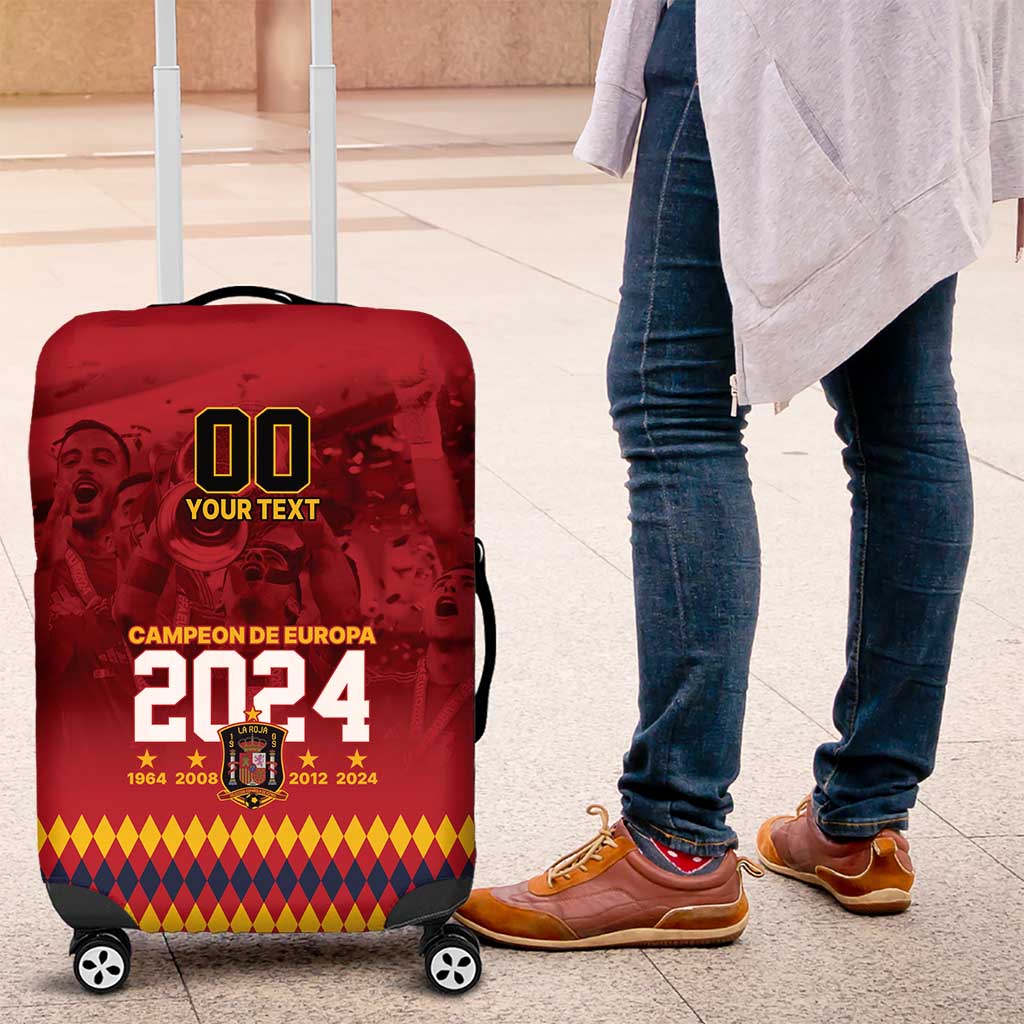 Custom Espana Campeon De Europa Luggage Cover Spain History Champions - Wonder Print Shop