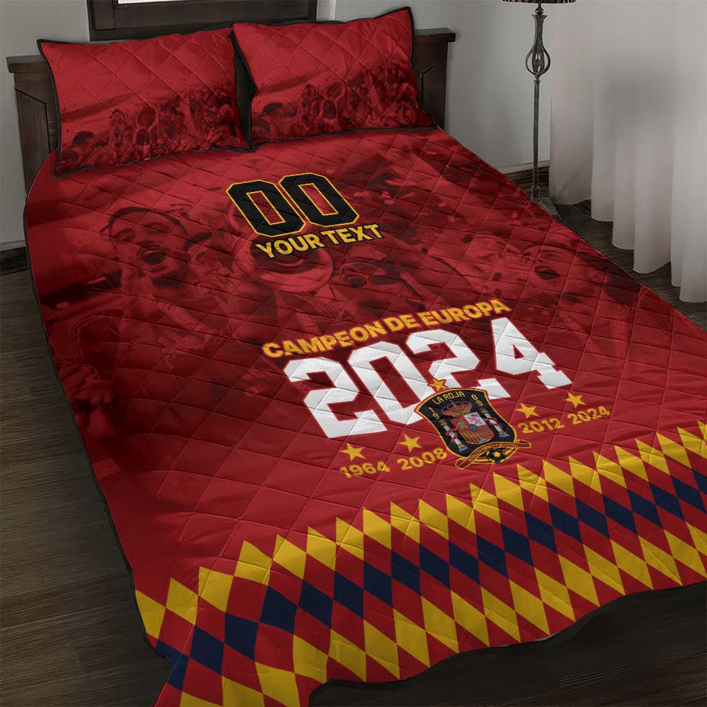 Custom Espana Campeon De Europa Quilt Bed Set Spain History Champions - Wonder Print Shop