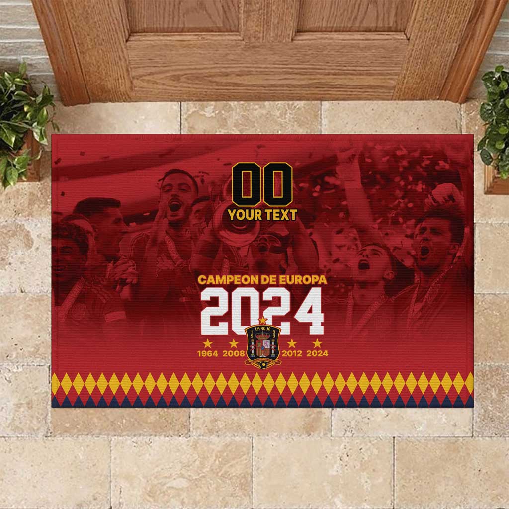 Custom Espana Campeon De Europa Rubber Doormat Spain History Champions - Wonder Print Shop