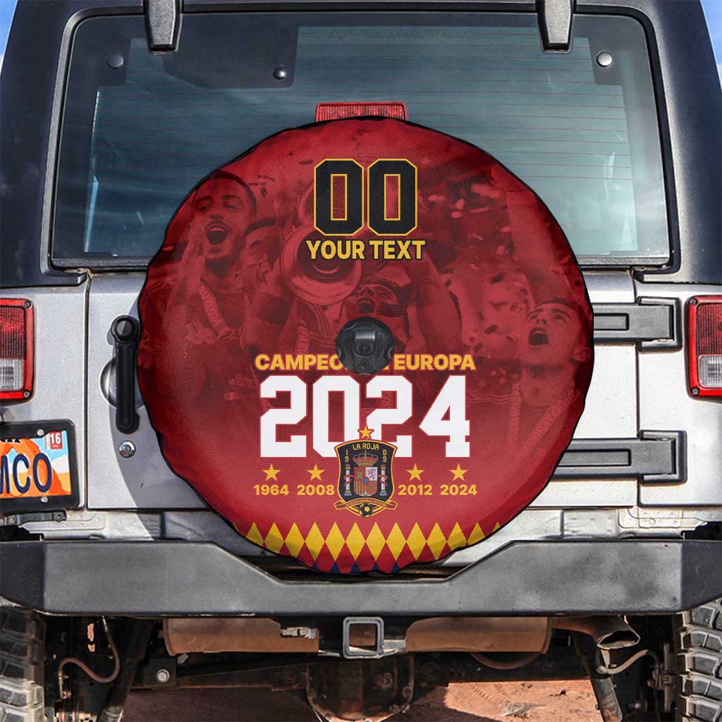 Custom Espana Campeon De Europa Spare Tire Cover Spain History Champions - Wonder Print Shop