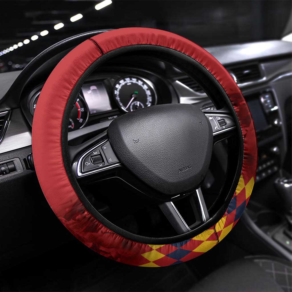 Espana Campeon De Europa Steering Wheel Cover Spain History Champions - Wonder Print Shop