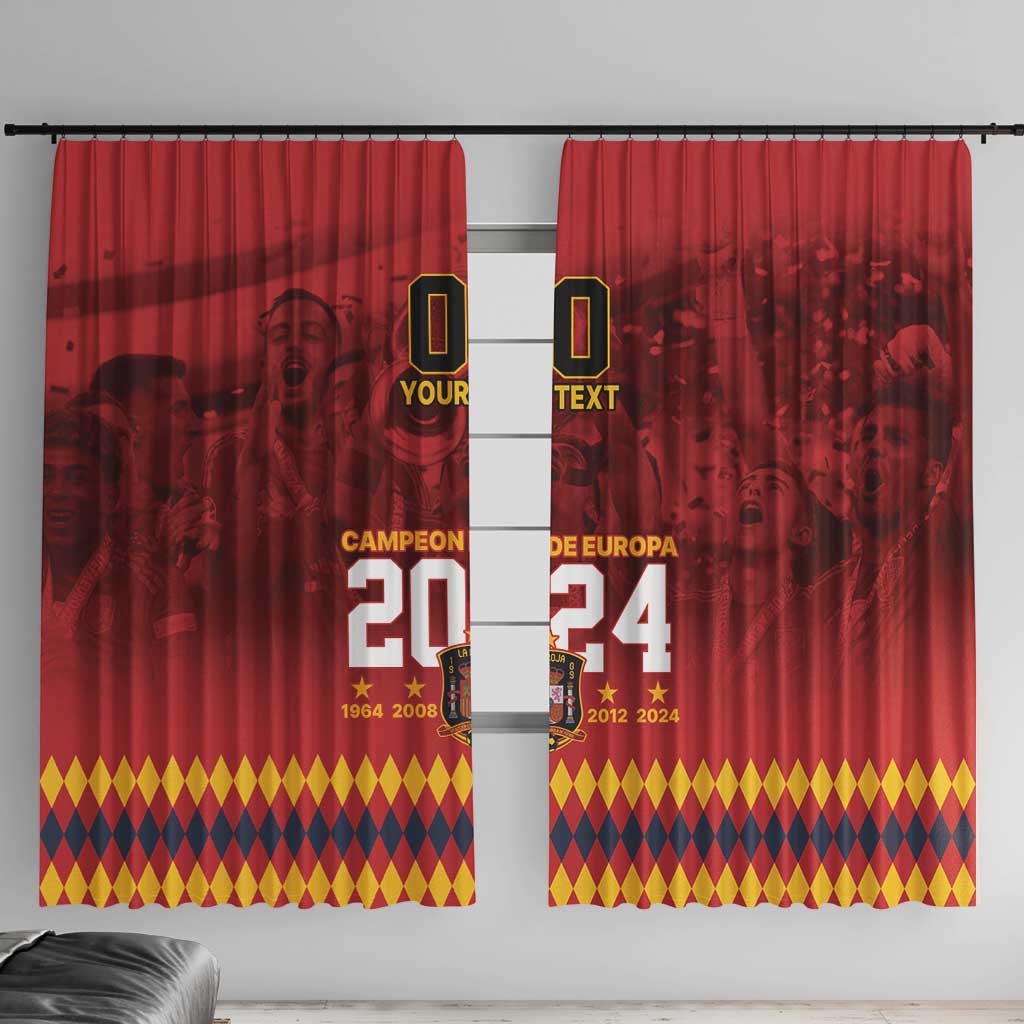 Custom Espana Campeon De Europa Window Curtain Spain History Champions - Wonder Print Shop