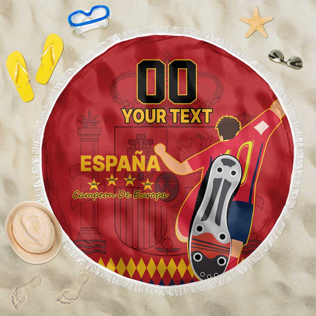 Custom Spain Euro 2024 Champions Beach Blanket La Roja Campeon De Europa LT9 - Wonder Print Shop