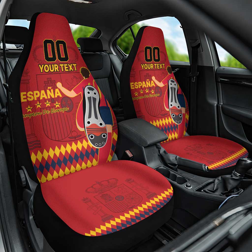 Custom Spain Euro 2024 Champions Car Seat Cover La Roja Campeon De Europa LT9 - Wonder Print Shop