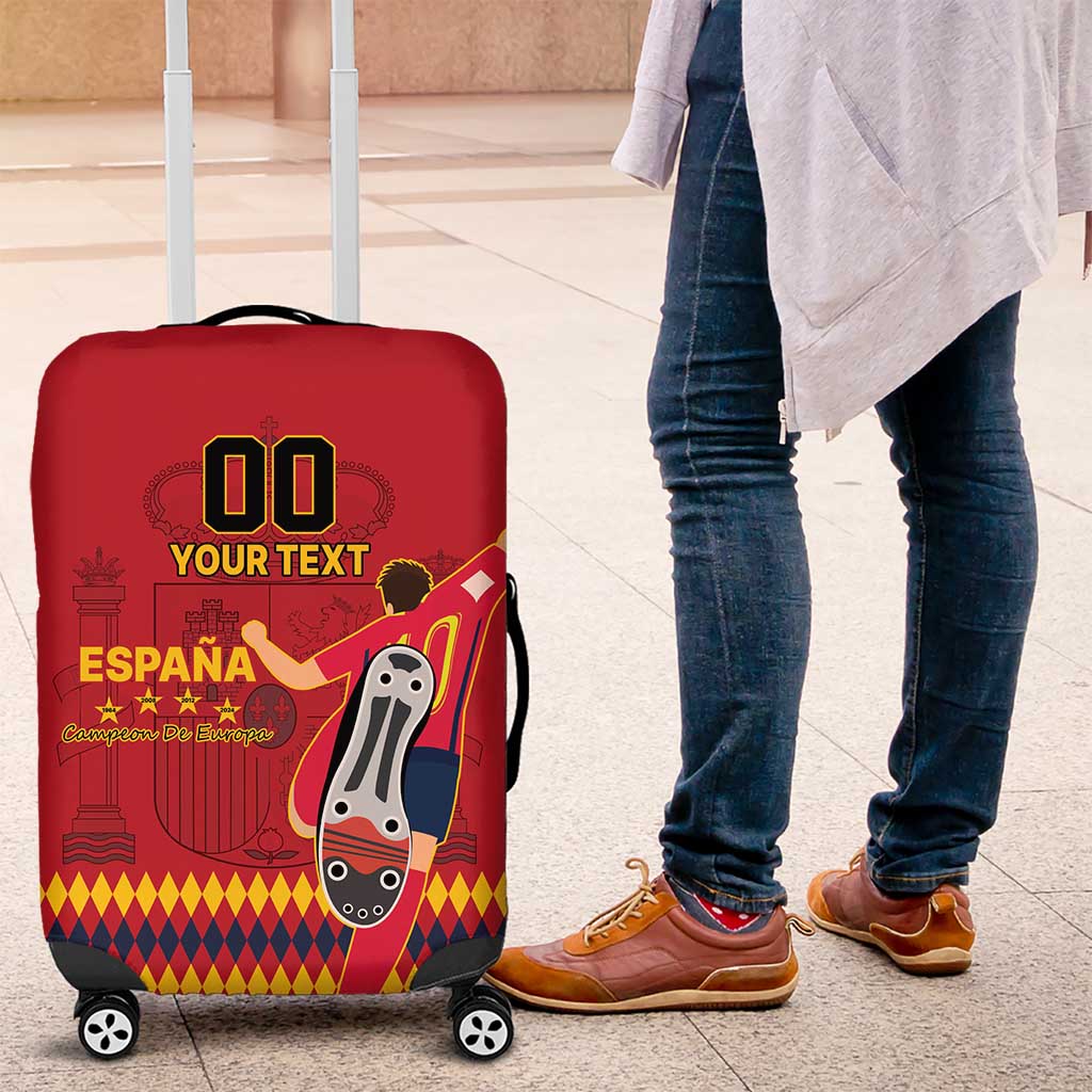 Custom Spain Euro 2024 Champions Luggage Cover La Roja Campeon De Europa - Wonder Print Shop