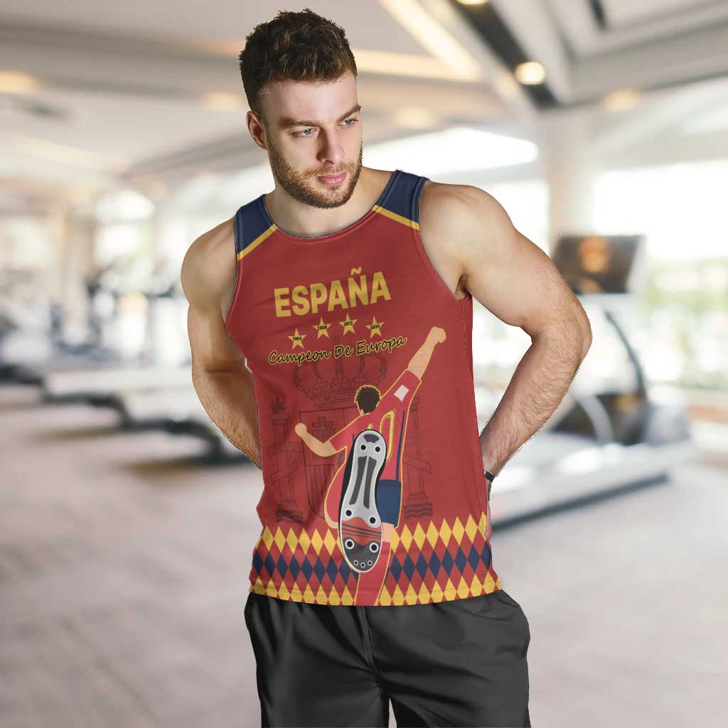 Custom Spain Euro 2024 Champions Men Tank Top La Roja Campeon De Europa - Wonder Print Shop