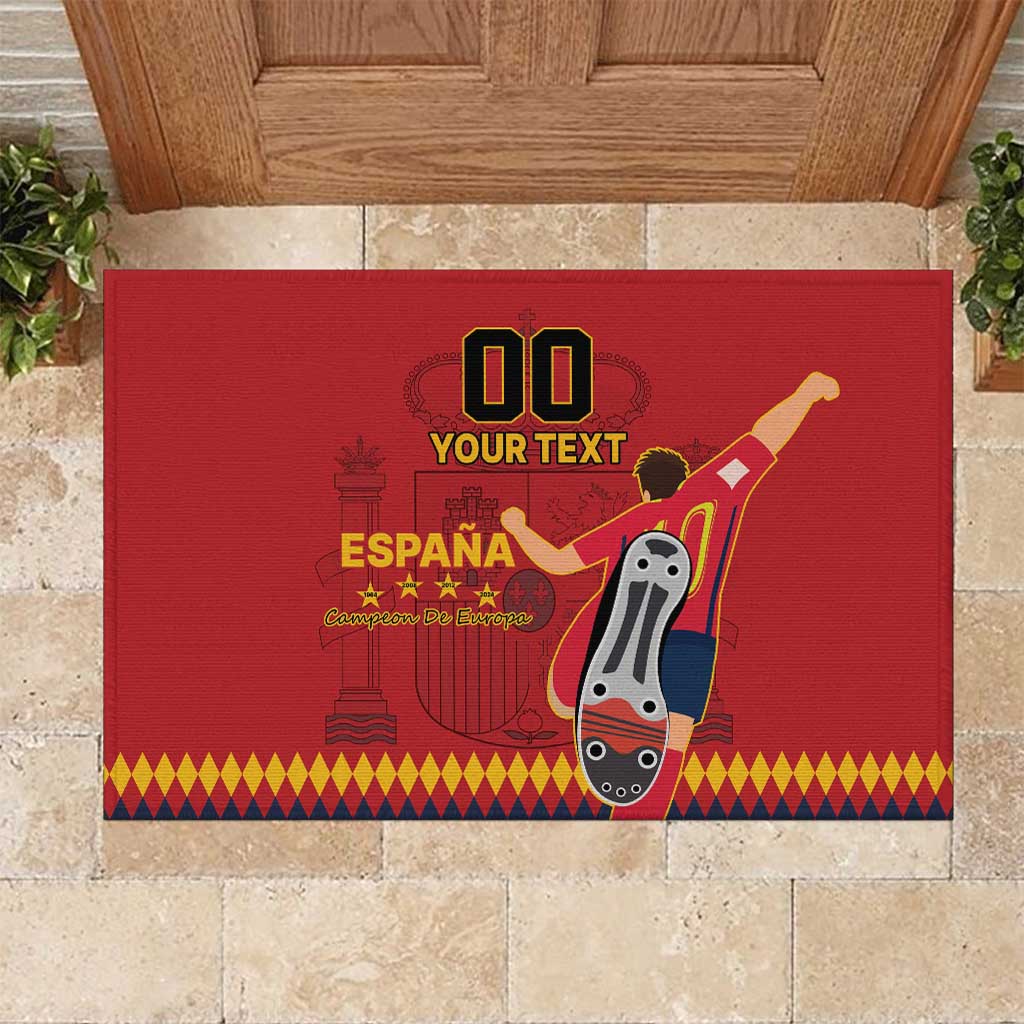 Custom Spain Euro 2024 Champions Rubber Doormat La Roja Campeon De Europa - Wonder Print Shop