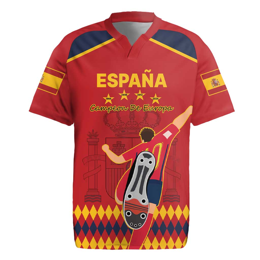 Custom Spain Euro 2024 Champions Rugby Jersey La Roja Campeon De Europa - Wonder Print Shop