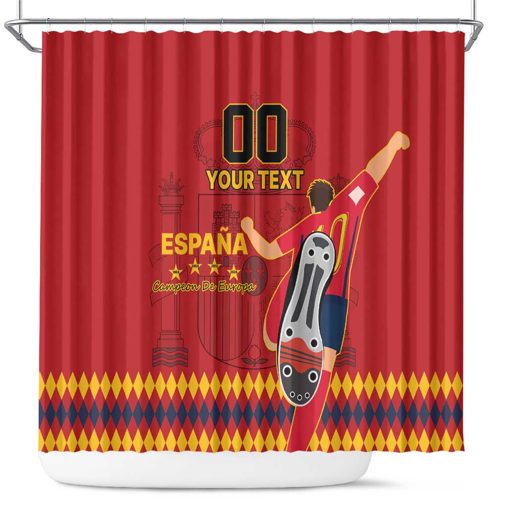 Custom Spain Euro 2024 Champions Shower Curtain La Roja Campeon De Europa