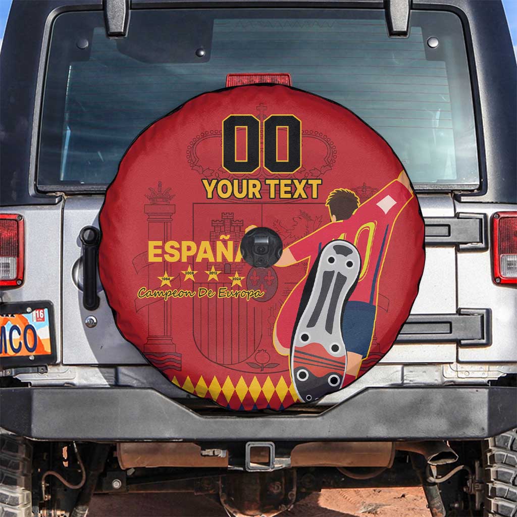 Custom Spain Euro 2024 Champions Spare Tire Cover La Roja Campeon De Europa - Wonder Print Shop