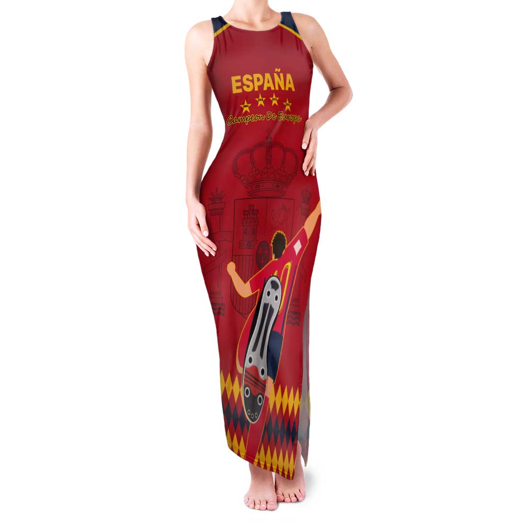 Custom Spain Euro 2024 Champions Tank Maxi Dress La Roja Campeon De Europa - Wonder Print Shop