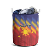 Personalized Philippines Eight Rays Sun Laundry Basket Traditional Filipino Igorot Pattern Motif