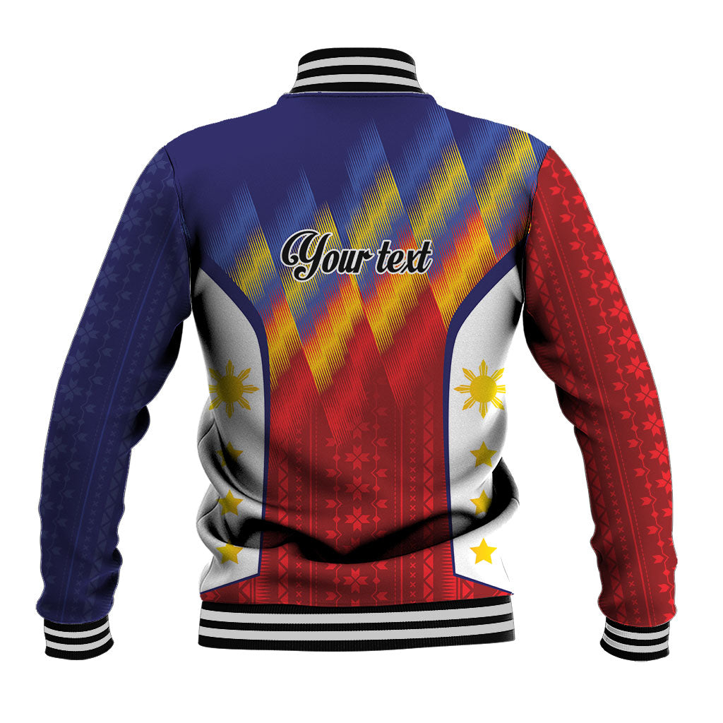 Personalized Philippines Eight Rays Sun Baseball Jacket Traditional Filipino Igorot Pattern Motif