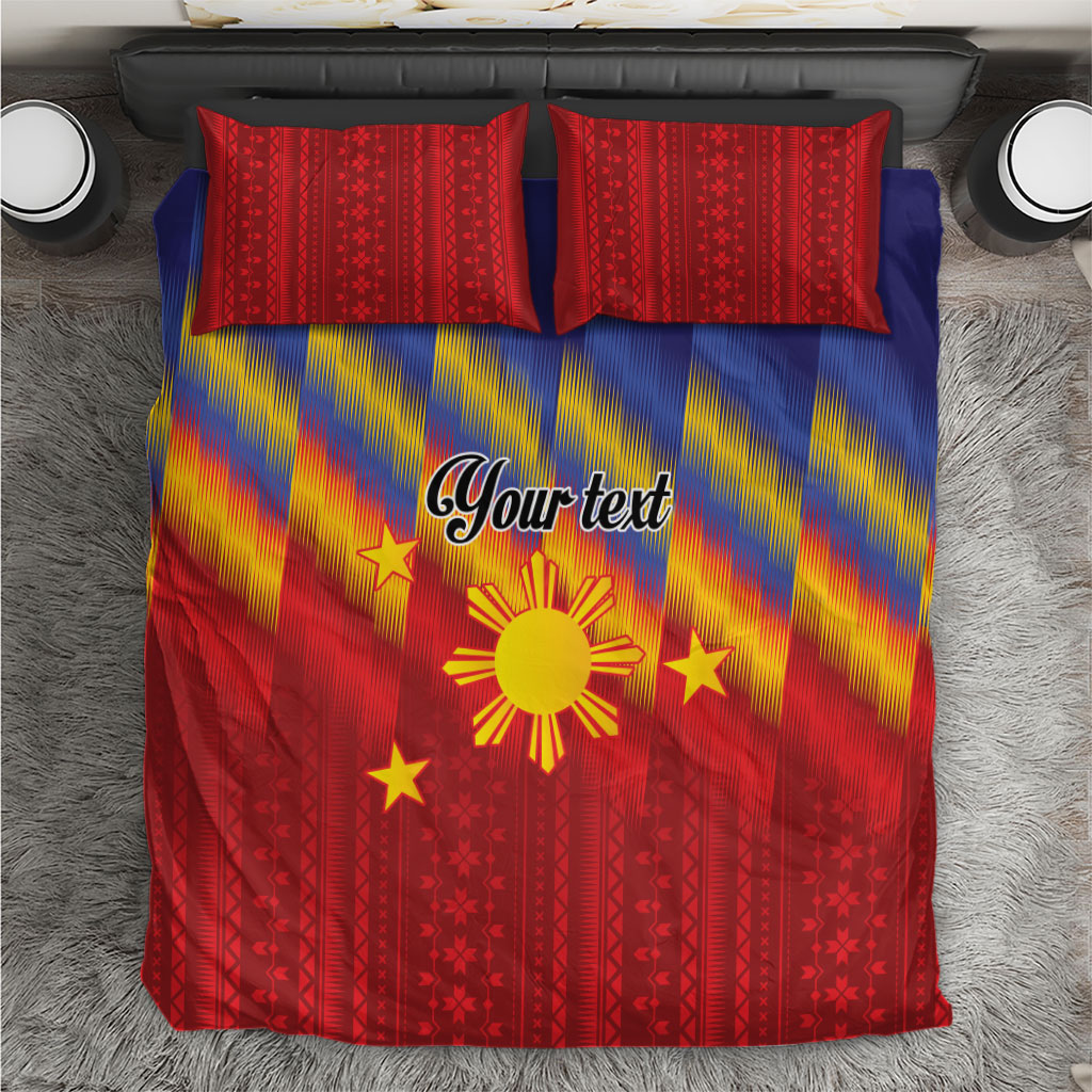 Personalized Philippines Eight Rays Sun Bedding Set Traditional Filipino Igorot Pattern Motif