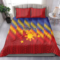 Personalized Philippines Eight Rays Sun Bedding Set Traditional Filipino Igorot Pattern Motif