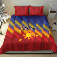 Personalized Philippines Eight Rays Sun Bedding Set Traditional Filipino Igorot Pattern Motif