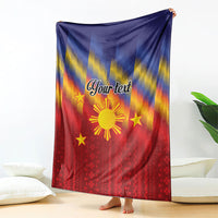 Personalized Philippines Eight Rays Sun Blanket Traditional Filipino Igorot Pattern Motif