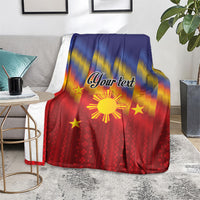Personalized Philippines Eight Rays Sun Blanket Traditional Filipino Igorot Pattern Motif