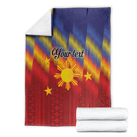 Personalized Philippines Eight Rays Sun Blanket Traditional Filipino Igorot Pattern Motif