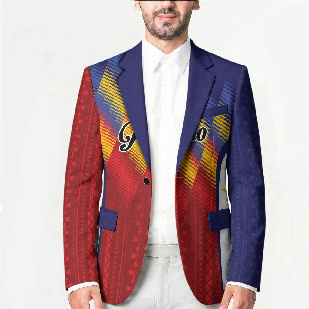 Personalized Philippines Eight Rays Sun Blazer Traditional Filipino Igorot Pattern Motif