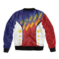 Personalized Philippines Eight Rays Sun Bomber Jacket Traditional Filipino Igorot Pattern Motif