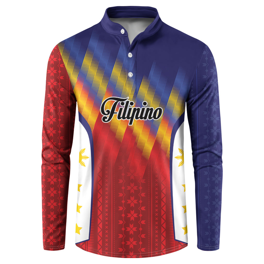 Personalized Philippines Eight Rays Sun Button Sweatshirt Traditional Filipino Igorot Pattern Motif