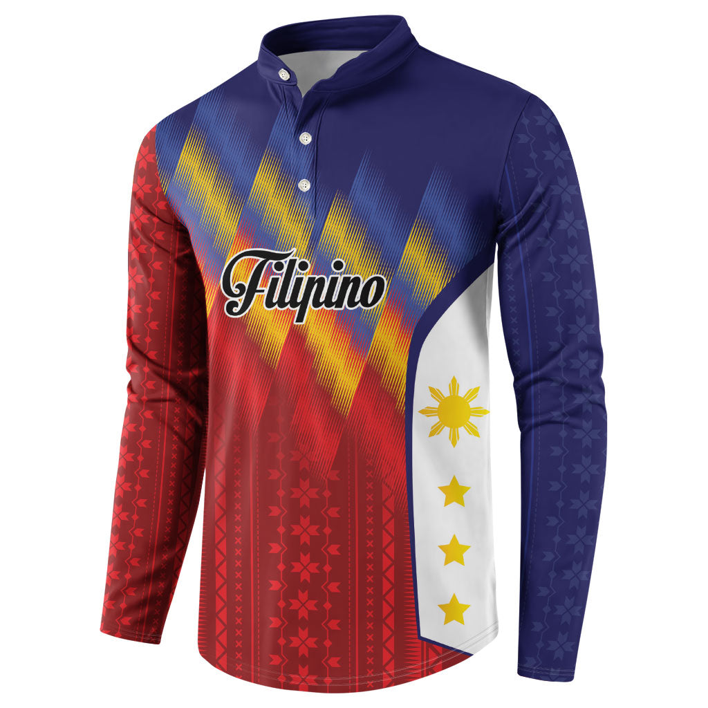 Personalized Philippines Eight Rays Sun Button Sweatshirt Traditional Filipino Igorot Pattern Motif