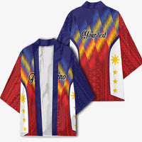Personalized Philippines Eight Rays Sun Kimono Traditional Filipino Igorot Pattern Motif