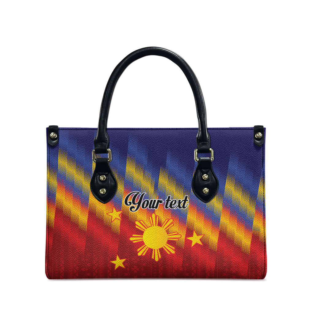 Personalized Philippines Eight Rays Sun Leather Bag Traditional Filipino Igorot Pattern Motif