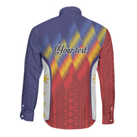 Personalized Philippines Eight Rays Sun Long Sleeve Button Shirt Traditional Filipino Igorot Pattern Motif