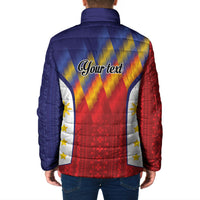 Personalized Philippines Eight Rays Sun Padded Jacket Traditional Filipino Igorot Pattern Motif