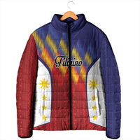 Personalized Philippines Eight Rays Sun Padded Jacket Traditional Filipino Igorot Pattern Motif