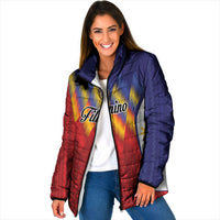 Personalized Philippines Eight Rays Sun Padded Jacket Traditional Filipino Igorot Pattern Motif