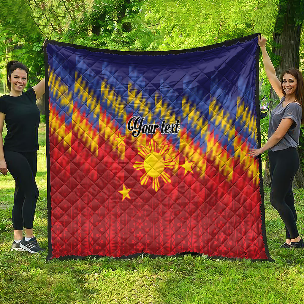 Personalized Philippines Eight Rays Sun Quilt Traditional Filipino Igorot Pattern Motif