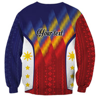 Personalized Philippines Eight Rays Sun Sweatshirt Traditional Filipino Igorot Pattern Motif