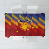 Personalized Philippines Eight Rays Sun Tablecloth Traditional Filipino Igorot Pattern Motif