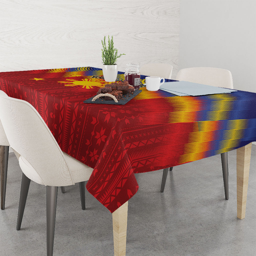 Personalized Philippines Eight Rays Sun Tablecloth Traditional Filipino Igorot Pattern Motif