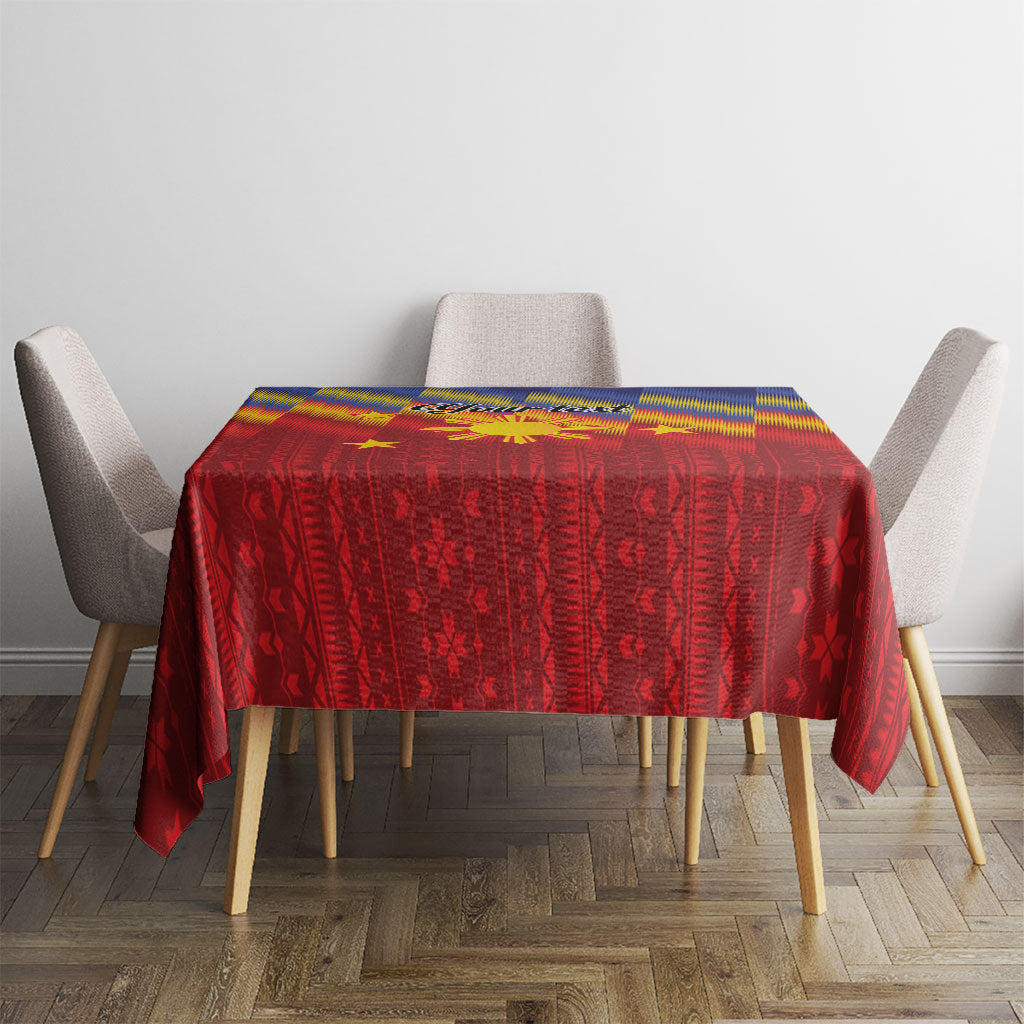 Personalized Philippines Eight Rays Sun Tablecloth Traditional Filipino Igorot Pattern Motif