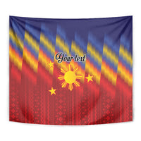 Personalized Philippines Eight Rays Sun Tapestry Traditional Filipino Igorot Pattern Motif